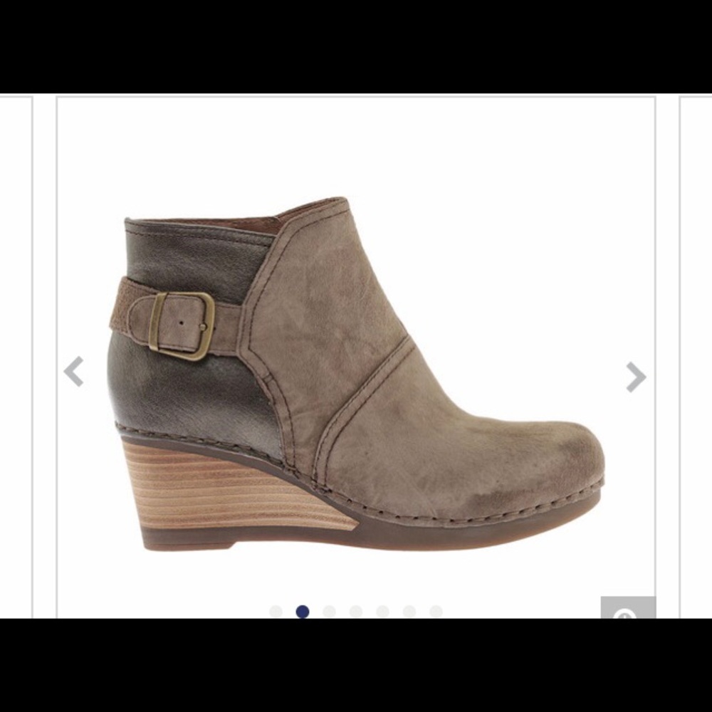 Dansko Shirley Taupe Suede Booties